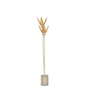 Currey & Company Paradiso Bird of Paradise Sculptural Table Lamp with Gold Leaf Blossoms 6000-0855