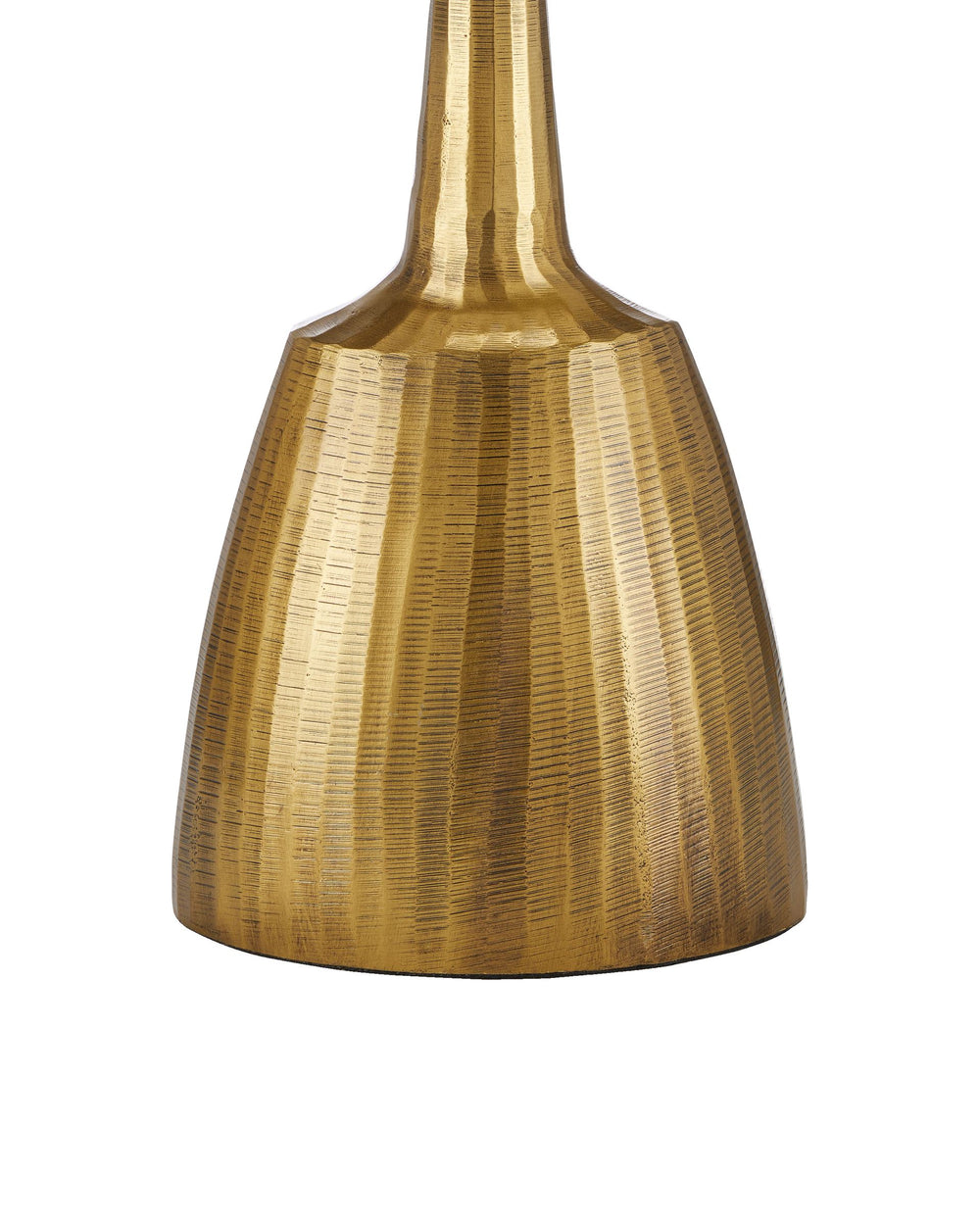 Currey & Company Cheenee Antique Brass Table Lamp with Linen Shade Brutalist Sculptural Design 6000-0861