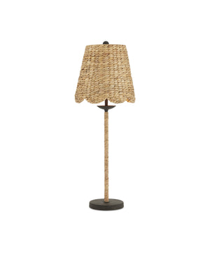 Currey & Company Annabelle Handwoven Water Hyacinth Table Lamp Artisan Crafted Organic Texture Accent 6000-0902