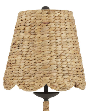 Currey & Company Annabelle Handwoven Water Hyacinth Table Lamp Artisan Crafted Organic Texture Accent 6000-0902