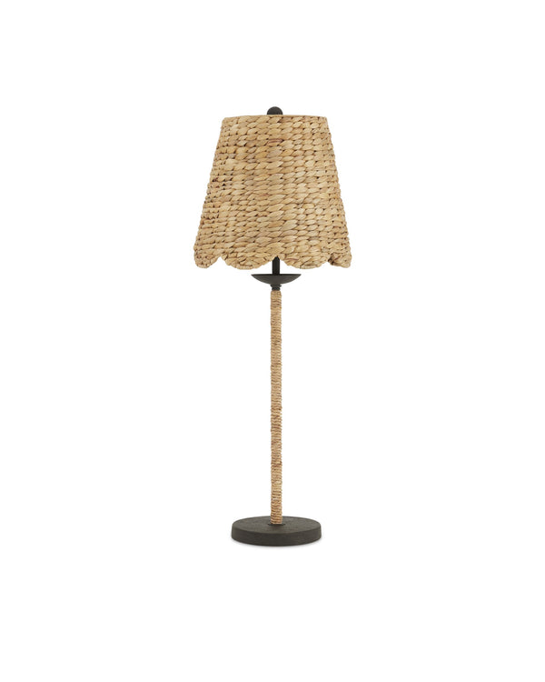 Currey & Company Annabelle Handwoven Water Hyacinth Table Lamp Artisan Crafted Organic Texture Accent 6000-0902
