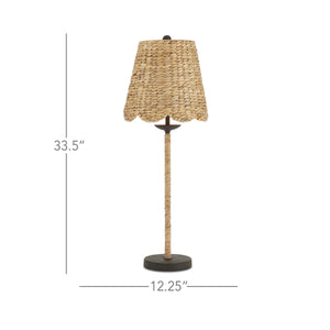 Currey & Company Annabelle Handwoven Water Hyacinth Table Lamp Artisan Crafted Organic Texture Accent 6000-0902
