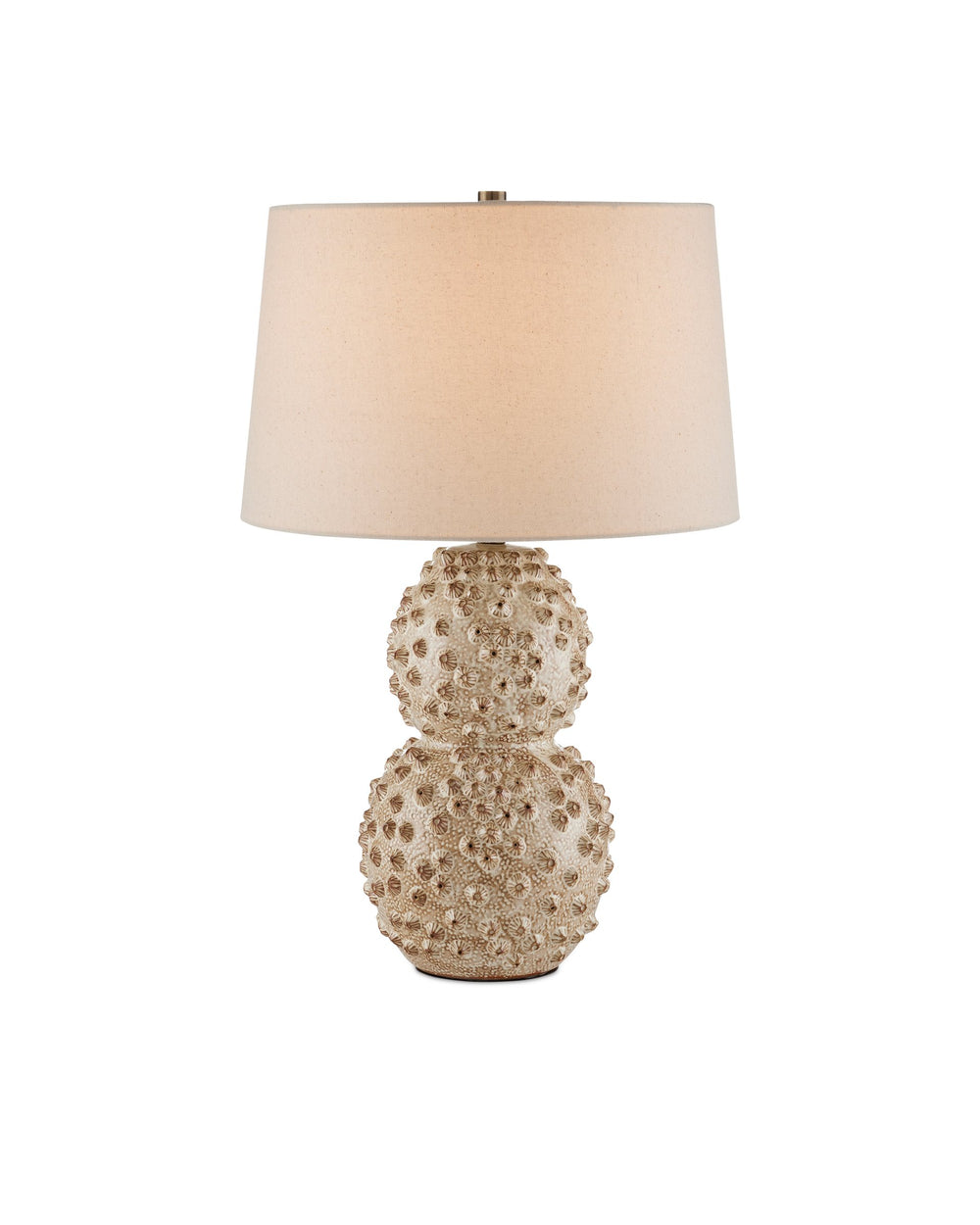 Currey & Company Barnacle Ivory Hand Thrown Ceramic Table Lamp Artisan Coastal Bohemian Accent 6000-0921