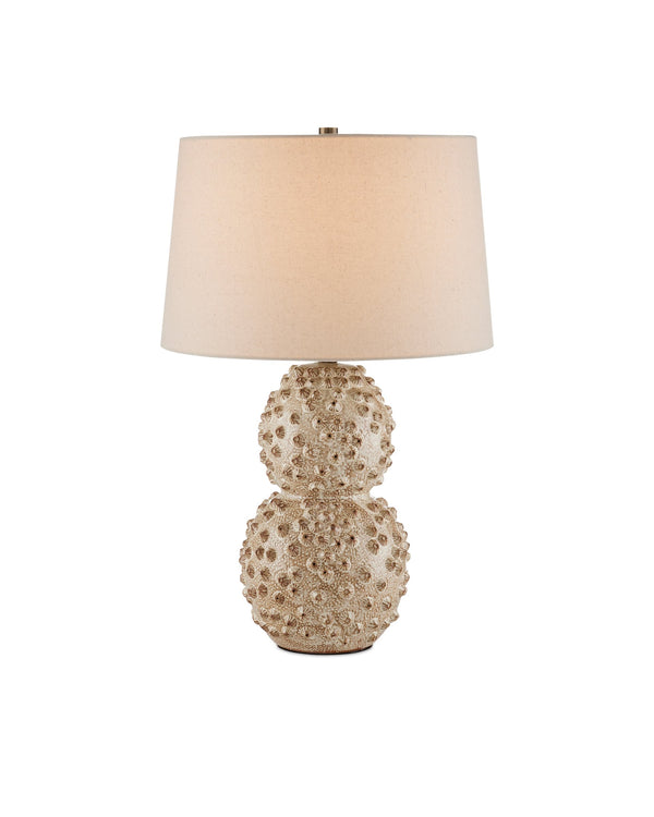 Currey & Company Barnacle Ivory Hand Thrown Ceramic Table Lamp Artisan Coastal Bohemian Accent 6000-0921