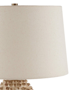 Currey & Company Barnacle Ivory Hand Thrown Ceramic Table Lamp Artisan Coastal Bohemian Accent 6000-0921