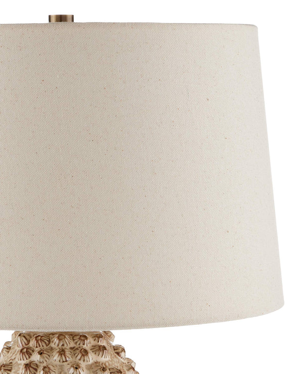 Currey & Company Barnacle Ivory Hand Thrown Ceramic Table Lamp Artisan Coastal Bohemian Accent 6000-0921
