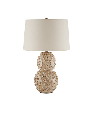 Currey & Company Barnacle Ivory Hand Thrown Ceramic Table Lamp Artisan Coastal Bohemian Accent 6000-0921