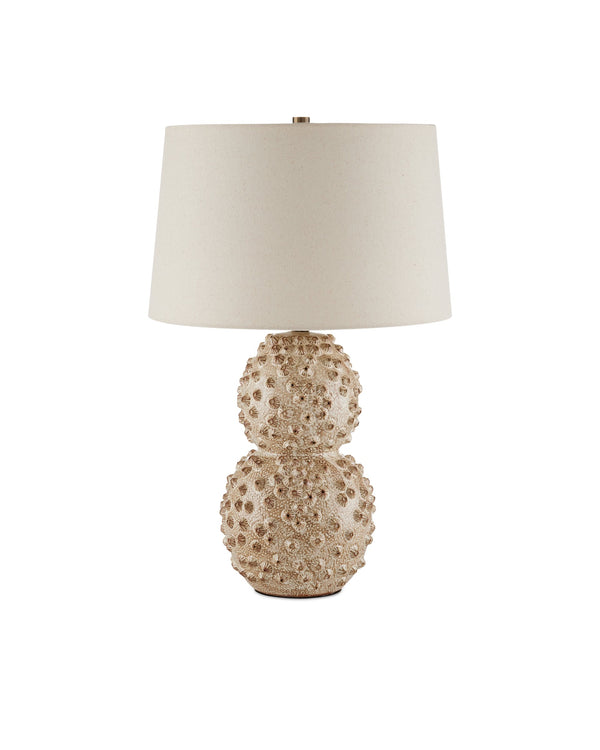 Currey & Company Barnacle Ivory Hand Thrown Ceramic Table Lamp Artisan Coastal Bohemian Accent 6000-0921