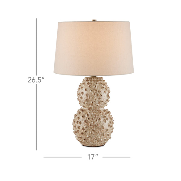 Currey & Company Barnacle Ivory Hand Thrown Ceramic Table Lamp Artisan Coastal Bohemian Accent 6000-0921