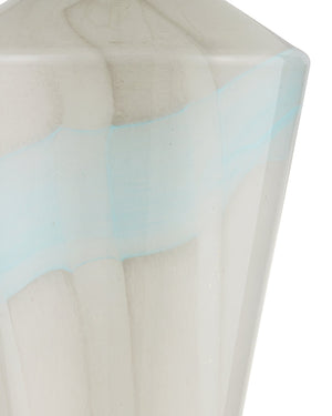 Currey & Company Floating Cloud Mouth-Blown Glass Table Lamp with Optic Crystal Base Polished Nickel 6000-0934