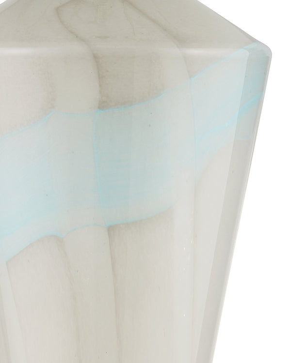 Currey & Company Floating Cloud Mouth-Blown Glass Table Lamp with Optic Crystal Base Polished Nickel 6000-0934