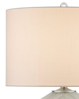 Currey & Company Floating Cloud Mouth-Blown Glass Table Lamp with Optic Crystal Base Polished Nickel 6000-0934
