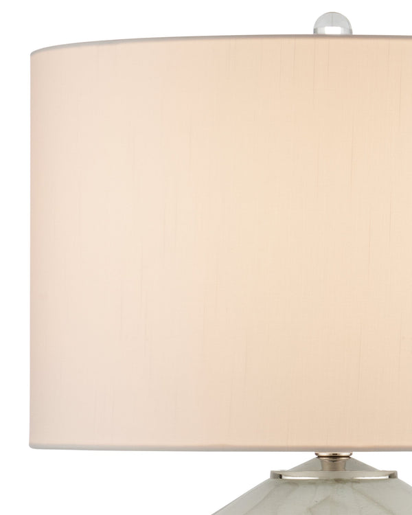 Currey & Company Floating Cloud Mouth-Blown Glass Table Lamp with Optic Crystal Base Polished Nickel 6000-0934