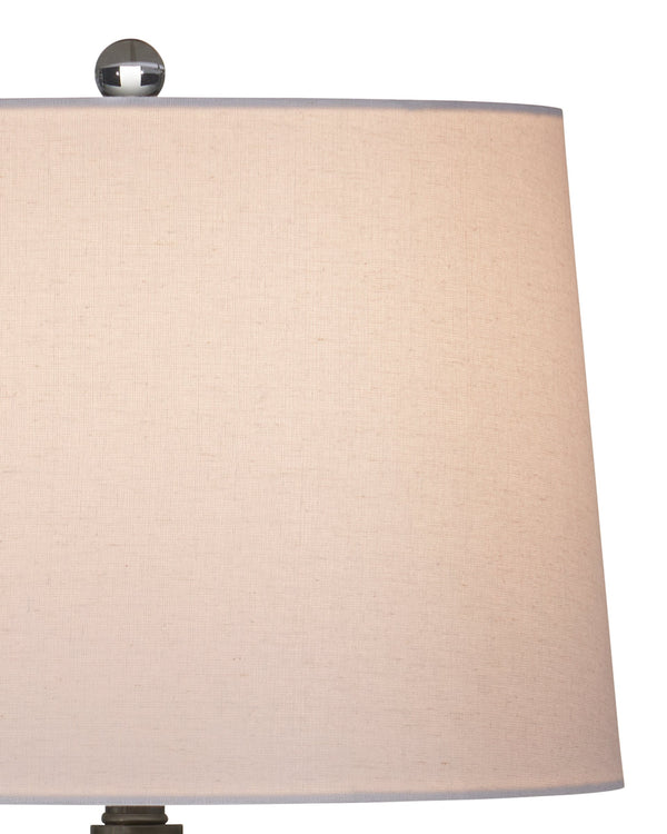 Currey & Company Anjou Ceramic Table Lamp Pear Form Green Glaze Linen Shade Satin Brass Accent 6000-0943