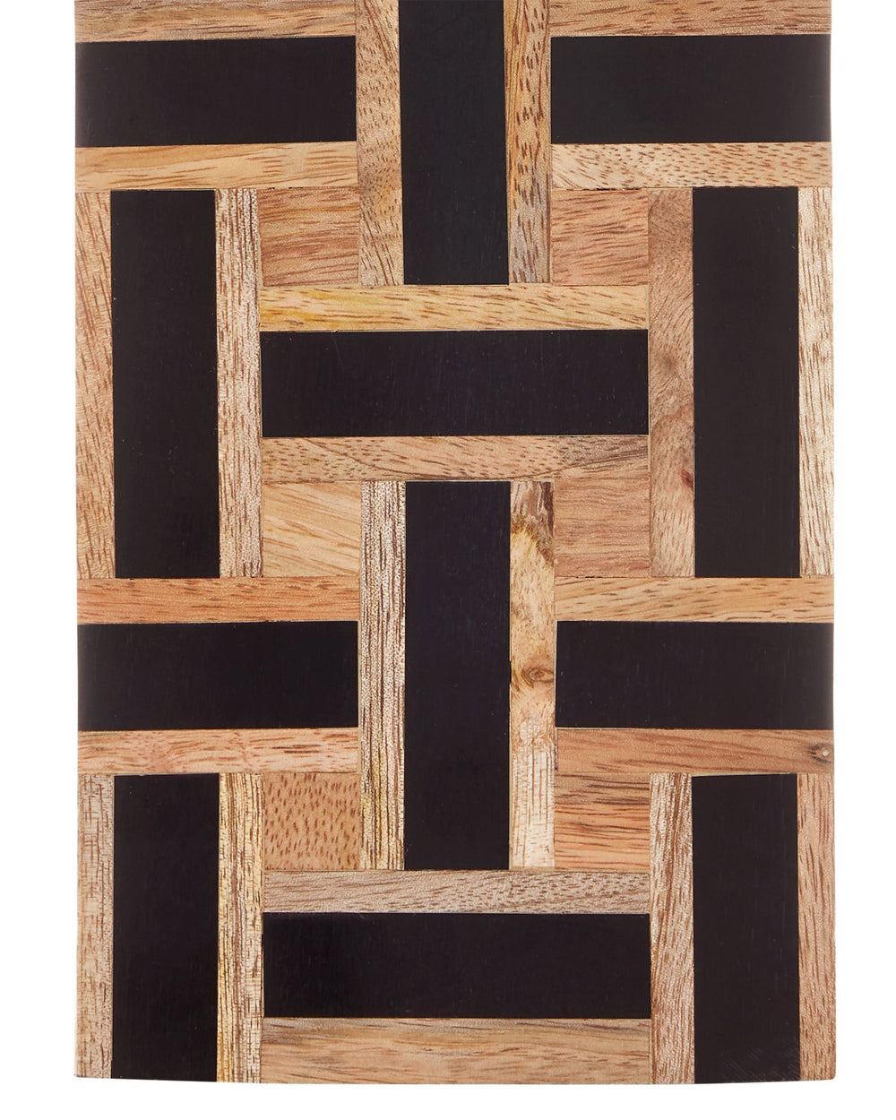 Currey & Company Aarna Basketweave Wood Table Lamp with Drum Shade for Farmhouse Living Rooms Natural / Black 6000-0954