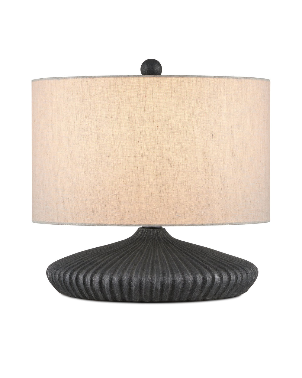 Currey & Company Mythmaker Terracotta Table Lamp Satin Black Granite Finish Modern Sculptural Accent 6000-0958