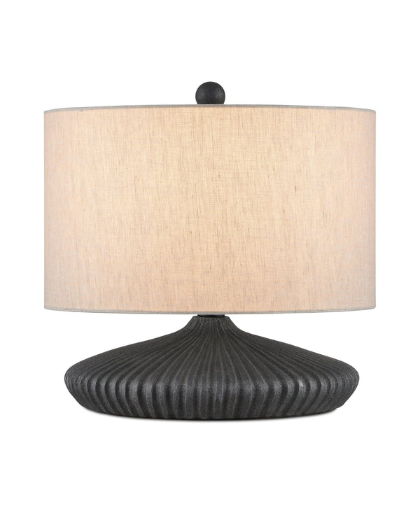 Currey & Company Mythmaker Terracotta Table Lamp Satin Black Granite Finish Modern Sculptural Accent 6000-0958