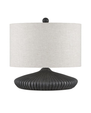 Currey & Company Mythmaker Terracotta Table Lamp Satin Black Granite Finish Modern Sculptural Accent 6000-0958