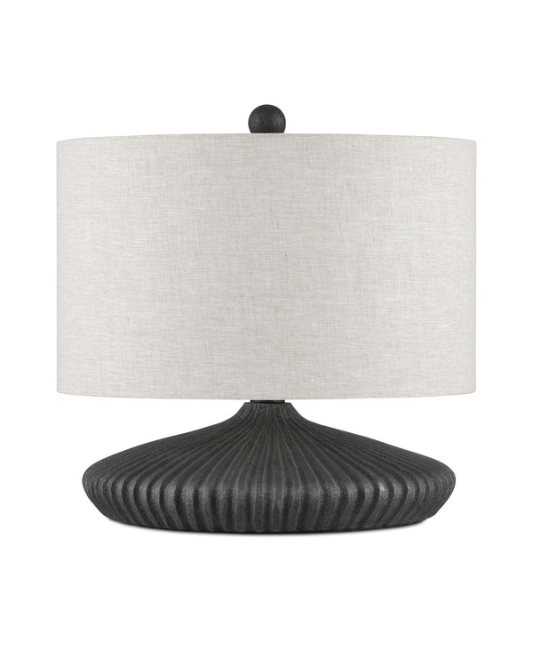 Currey & Company Mythmaker Terracotta Table Lamp Satin Black Granite Finish Modern Sculptural Accent 6000-0958