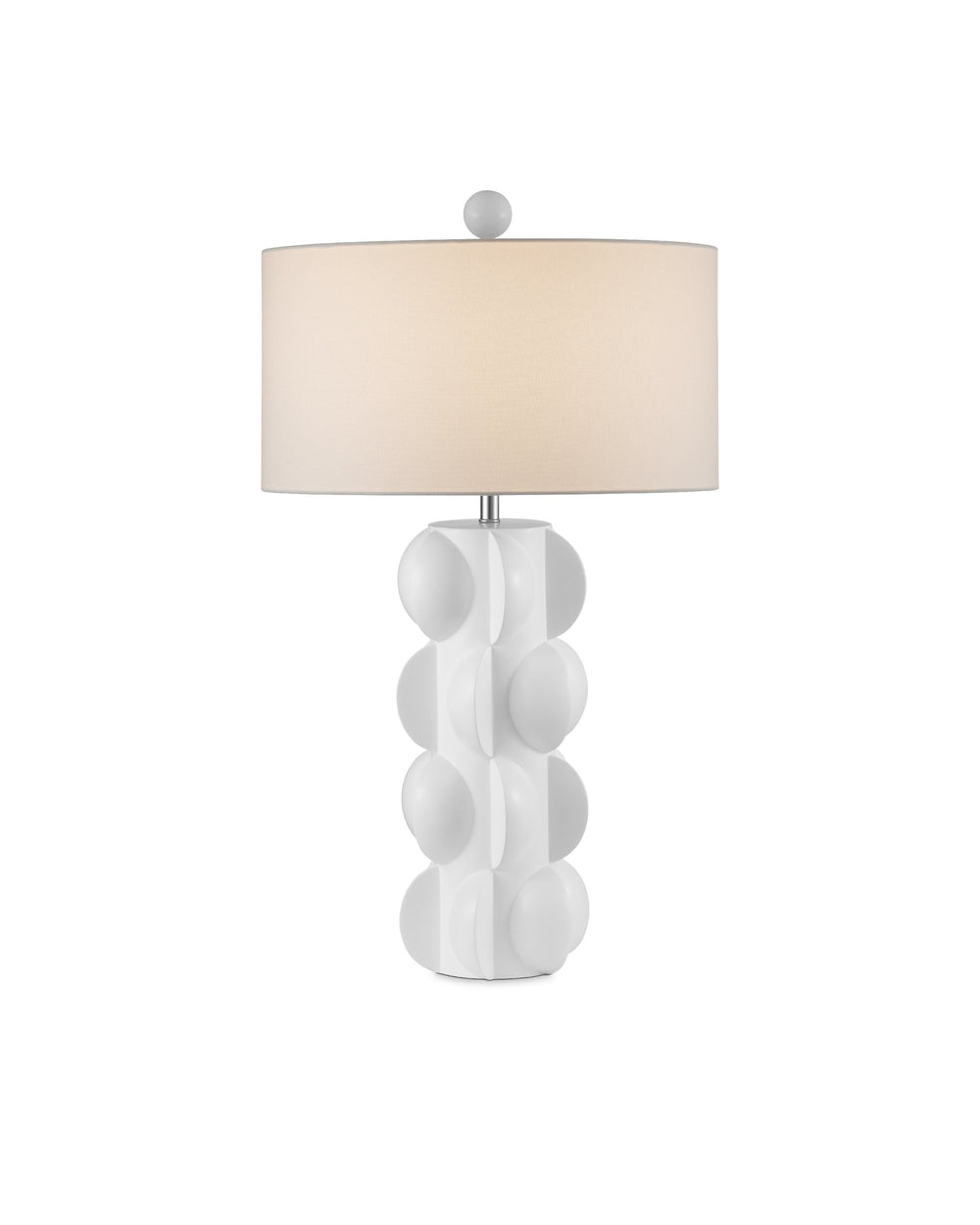 Currey & Company Salizzole Sculptural White Table Lamp Italian Mid Century Organic Form Living Room 6000-0962