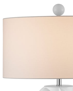 Currey & Company Salizzole Sculptural White Table Lamp Italian Mid Century Organic Form Living Room 6000-0962