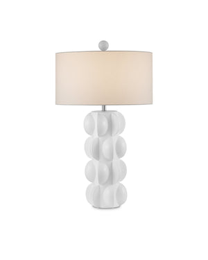 Currey & Company Salizzole Sculptural White Table Lamp Italian Mid Century Organic Form Living Room 6000-0962