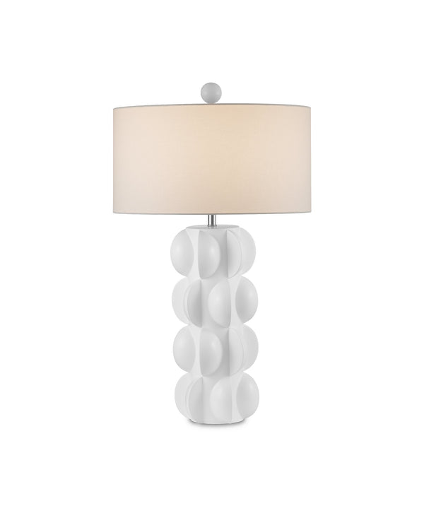 Currey & Company Salizzole Sculptural White Table Lamp Italian Mid Century Organic Form Living Room 6000-0962