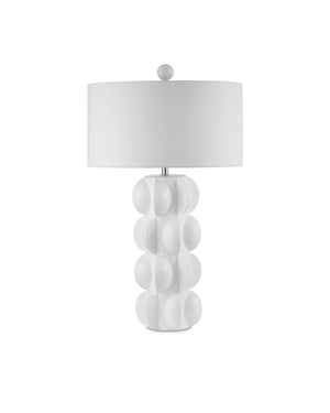 Currey & Company Salizzole Sculptural White Table Lamp Italian Mid Century Organic Form Living Room 6000-0962