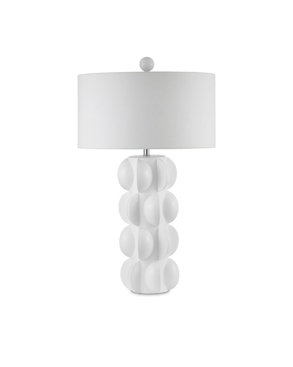 Currey & Company Salizzole Sculptural White Table Lamp Italian Mid Century Organic Form Living Room 6000-0962