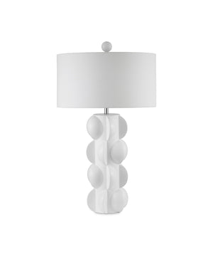Currey & Company Salizzole Sculptural White Table Lamp Italian Mid Century Organic Form Living Room 6000-0962