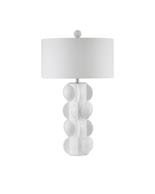 Currey & Company Salizzole Sculptural White Table Lamp Italian Mid Century Organic Form Living Room 6000-0962