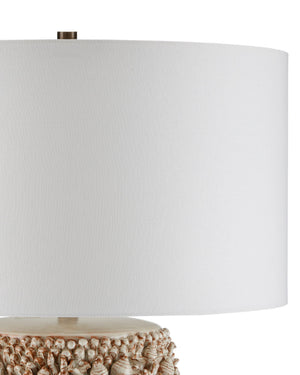 Currey & Company Corfu Artisan Ceramic Table Lamp with Coastal Shell Relief and Ivory Glaze Finish 6000-0994
