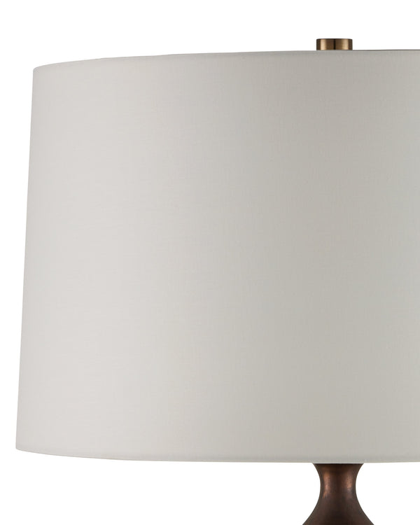 Currey & Company Cuprum Hand-Thrown Ceramic Table Lamp with Reactive Copper Green Glaze Mid-Century Modern 6000-1000