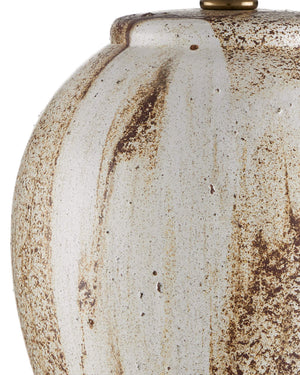 Currey & Company Latte Beige Hand Glazed Ceramic Table Lamp with Empire Shade for Modern Interiors 6000-1004