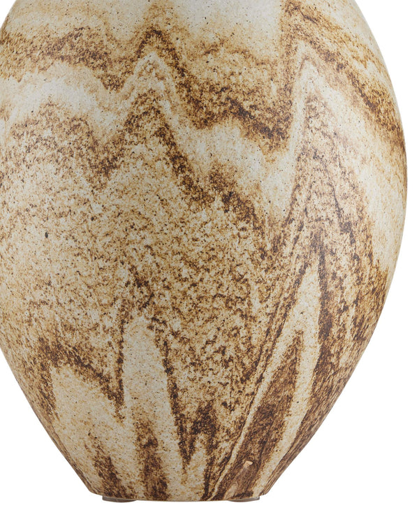 Currey & Company Latte Beige Hand Glazed Ceramic Table Lamp with Empire Shade for Modern Interiors 6000-1004