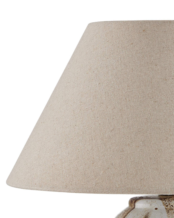 Currey & Company Latte Beige Hand Glazed Ceramic Table Lamp with Empire Shade for Modern Interiors 6000-1004
