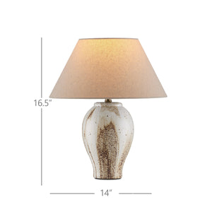 Currey & Company Latte Beige Hand Glazed Ceramic Table Lamp with Empire Shade for Modern Interiors 6000-1004