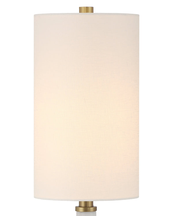 Currey & Company Munroe Genuine Marble Table Lamp with Antique Brass X Base Art Deco Bedside Accent 6000-1016