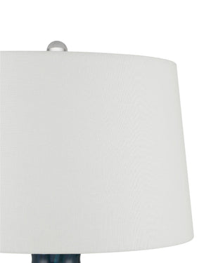 Currey & Company Sapphire Marbled Art Glass Table Lamp with Crystal Base for Coastal Living Spaces 6000-1022