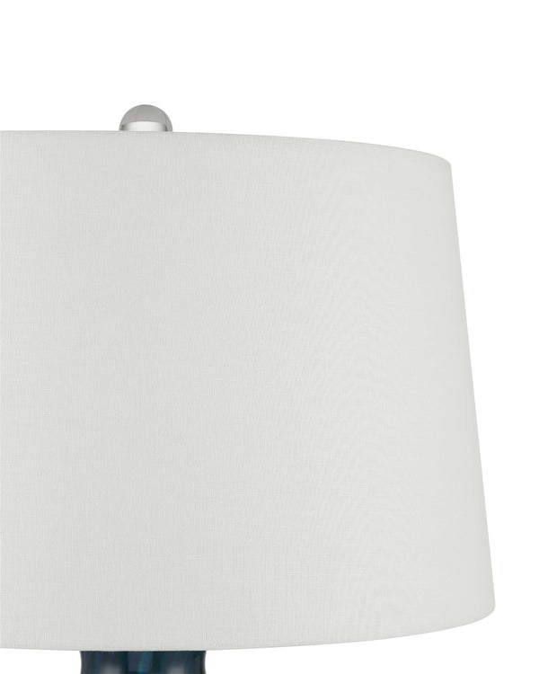 Currey & Company Sapphire Marbled Art Glass Table Lamp with Crystal Base for Coastal Living Spaces 6000-1022