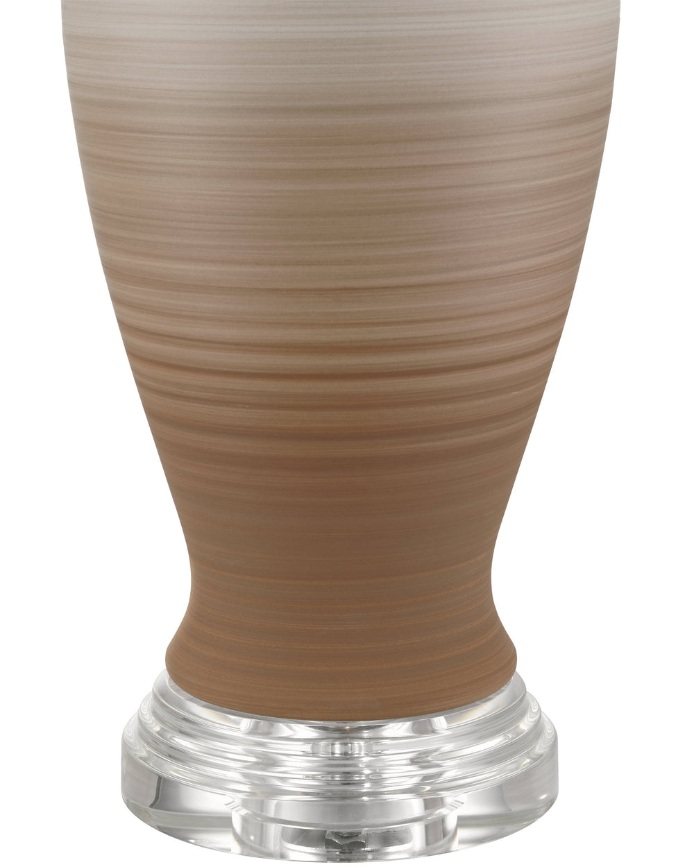 Currey & Company Happy Hand-Thrown Ceramic Table Lamp with Retro Striations and Crystal Finial Accent 6000-1024