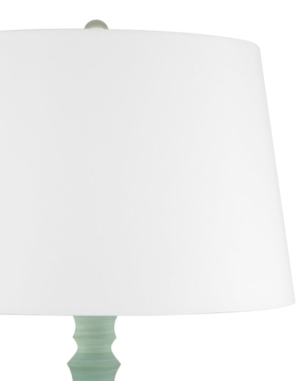 Currey & Company Happy Hand-Thrown Ceramic Table Lamp with Retro Striations and Crystal Finial Accent 6000-1024