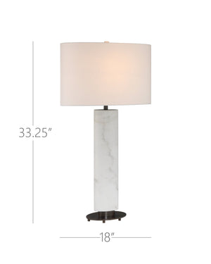 Currey & Company Stanhope Marble Table Lamp Mid-Century Sculptural Base with Oblong Shade Bedside Accent 6000-1029