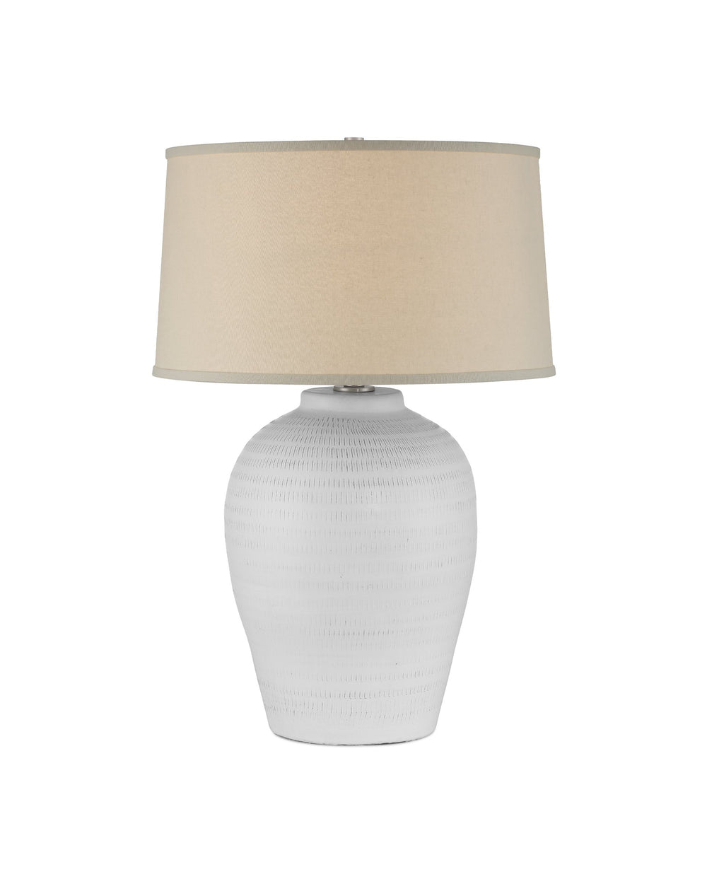 Currey & Company Dashwell Handcrafted Ceramic Table Lamp with Linen Drum Shade for Console or Nightstand 6000-1030