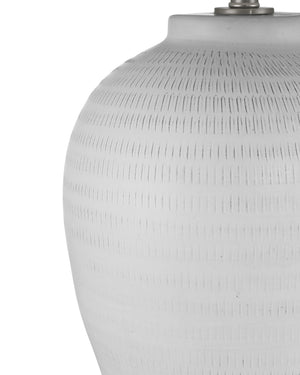 Currey & Company Dashwell Handcrafted Ceramic Table Lamp with Linen Drum Shade for Console or Nightstand 6000-1030