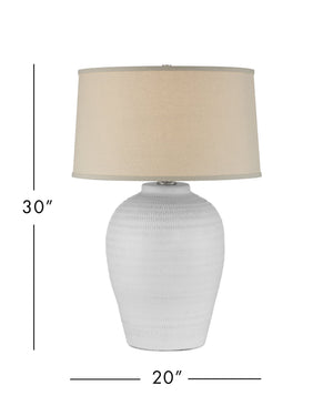 Currey & Company Dashwell Handcrafted Ceramic Table Lamp with Linen Drum Shade for Console or Nightstand 6000-1030