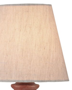 Currey & Company Piccolo Rosa Marble Mini Table Lamp with Linen Shade for Bedside Ambient Glow 6000-1049