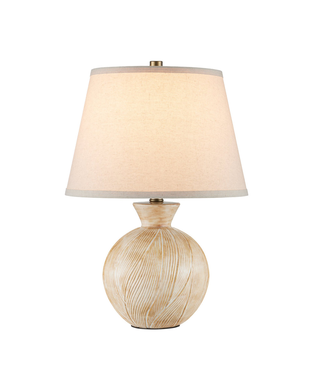 Currey & Company Brushmark Currey and Company Handcrafted Ceramic Table Lamp with Carved Beige Artisan Base 6000-1052