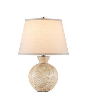 Currey & Company Brushmark Currey and Company Handcrafted Ceramic Table Lamp with Carved Beige Artisan Base 6000-1052