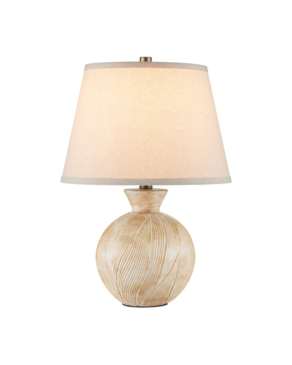 Currey & Company Brushmark Currey and Company Handcrafted Ceramic Table Lamp with Carved Beige Artisan Base 6000-1052